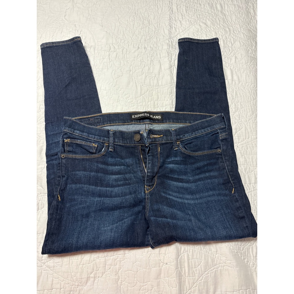 Express Jeans Women's Mid Rise Ankle Legging Dark Wash Size 12